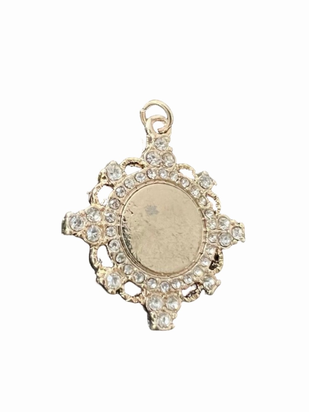 🍭4/$20 Rhinestone studded small gold charm
